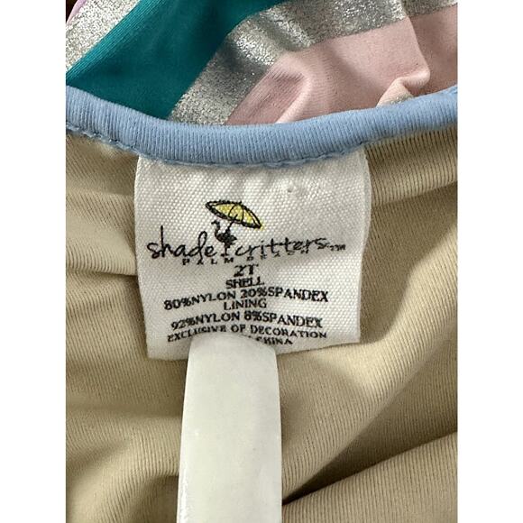 Shade Critters Periwinkle It’s All Rainbows One Shoulder One Piece Swimsuit 2T - Picture 5 of 7